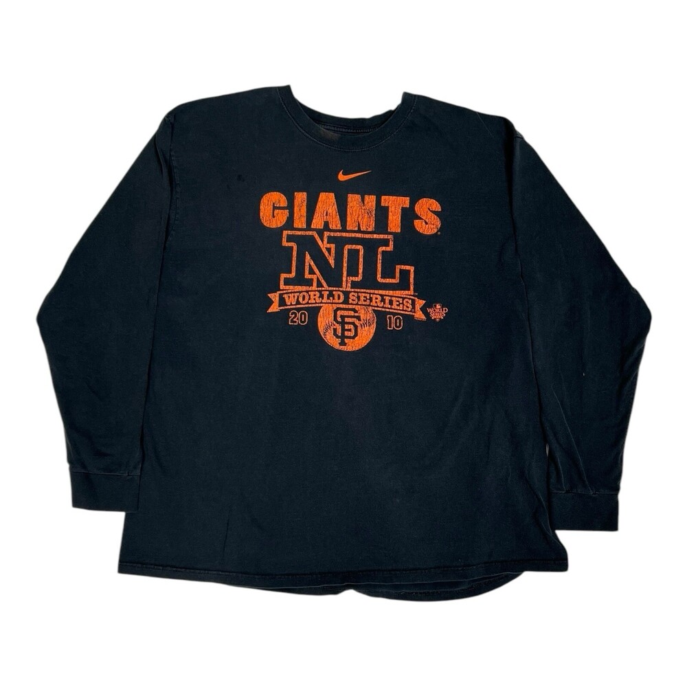 Vintage Nike San Francisco Giants Long Sleeve Shirt 2010 World Series Size 2XL